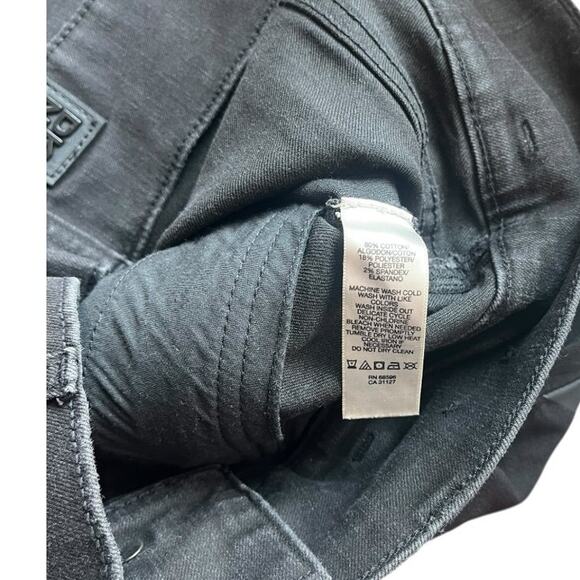 DKNY Jeans City Ultra Skinny stretch black w/ patent knee panel zipper pockets 4 - Picture 5 of 6